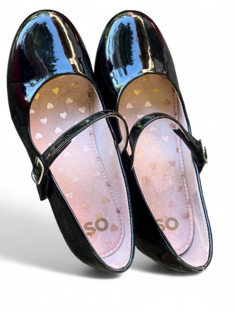Kohl's Black Patent Mary Jane Shoes with Heart Lining